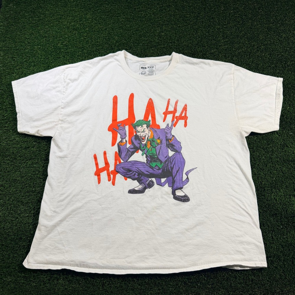 DC Comics Joker HAHA Graphic T-Shirt Off White XXXL Batman Villain Tee